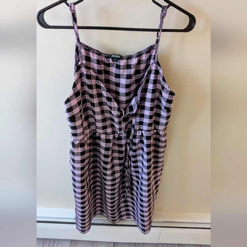 Wild Fable light purple and black plaid spaghetti strap dress. Size XL